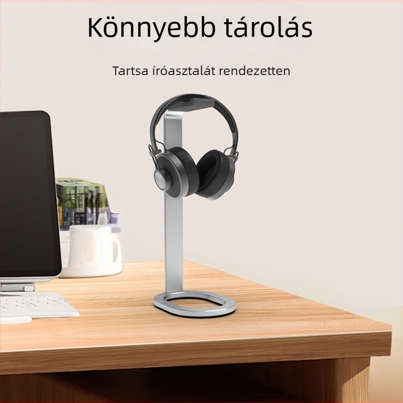 Asztali fejhallgató állvány — alumíniumötvözet, modell E71, univerzális kompatibilitás, súly 150 g, fejhallgató tárolás
