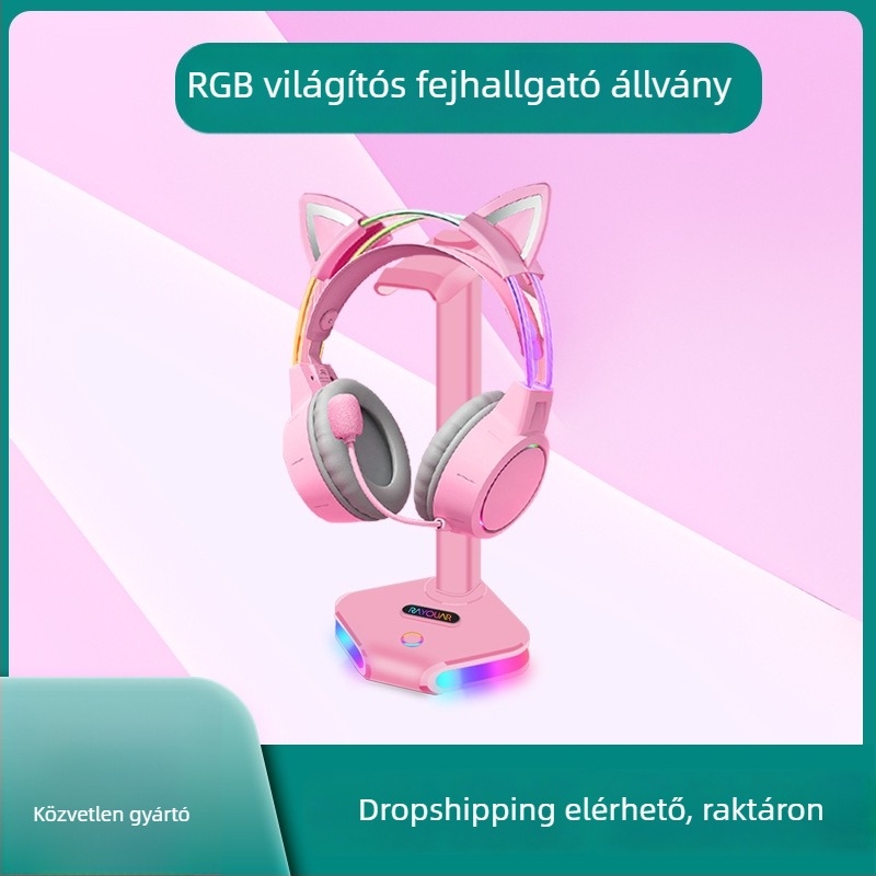 RGB világított asztali fejhallgatóállvány
