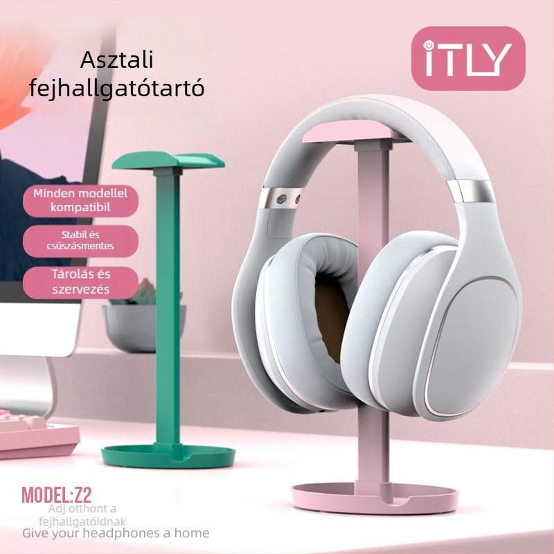 ITLY Z2 Asztali fejhallgató-tartó – Lekápcsolható, Magasságot növelő kijelző, Súly 80 g