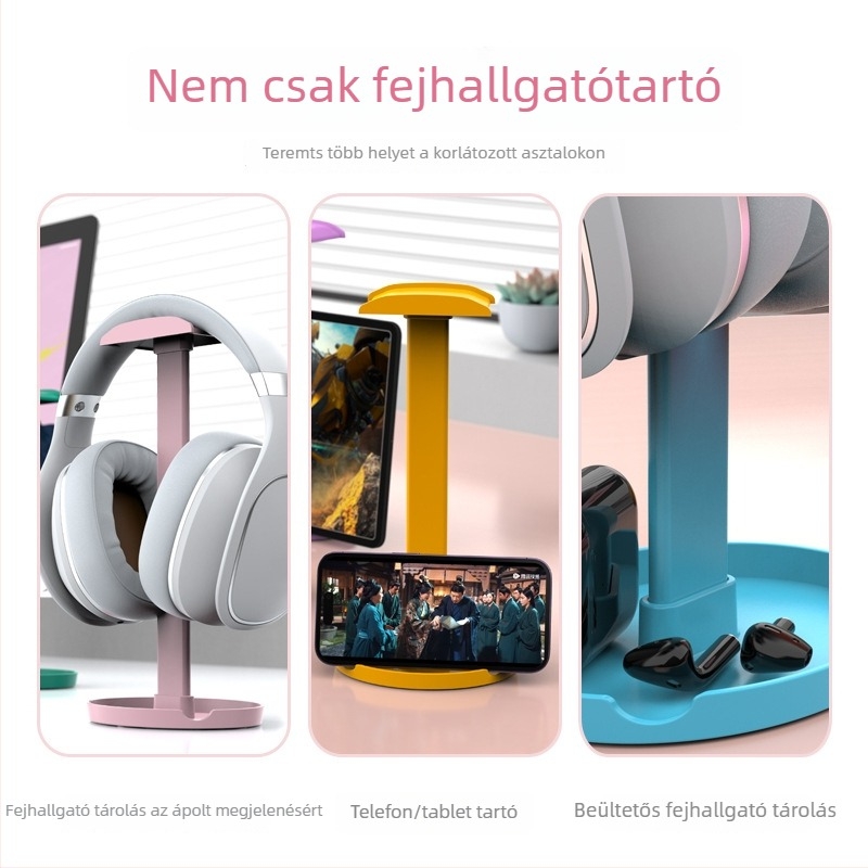 ITLY Z2 Asztali fejhallgató-tartó – Lekápcsolható, Magasságot növelő kijelző, Súly 80 g