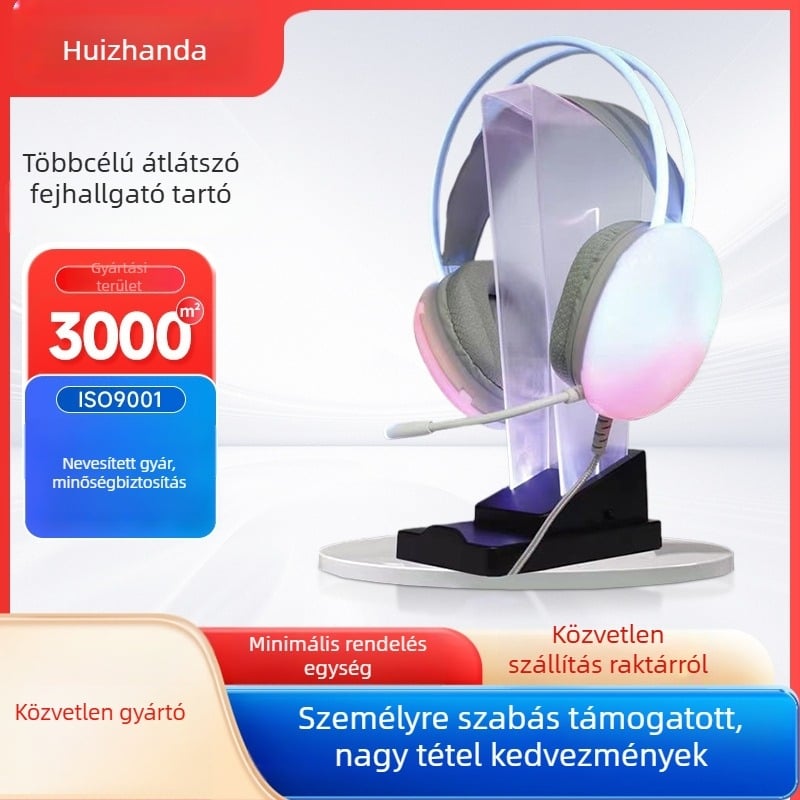 GM-01 asztali fejhallgató tartó RGB 7 színű világítással, súly 245 g, 2023-ban került piacra