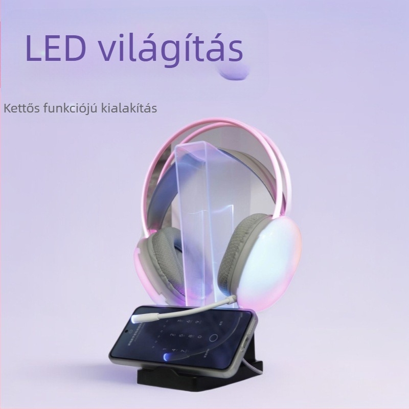 GM-01 asztali fejhallgató tartó RGB 7 színű világítással, súly 245 g, 2023-ban került piacra
