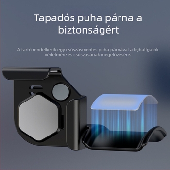 Fejhallgató falra szerelhető állvány, furatmentes kialakítás, fejhallgató tárolására, modell STB8D8XR, tömege 100 g