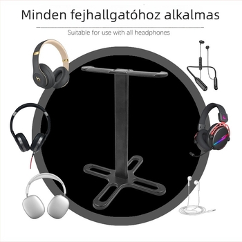 Asztali fejhallgató tartó, alumínium ötvözetből, modell T-1250, tömege 75 g, leválasztható dizájn