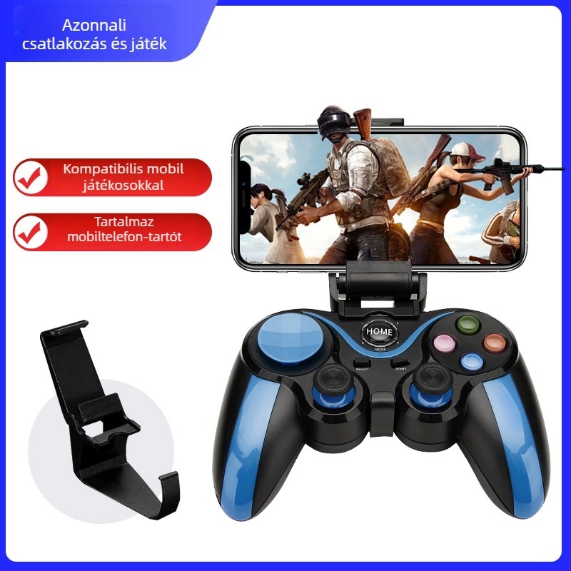 S9 vezeték nélküli játékkontroller mobil eszközökhöz — iOS/Android kompatibil, ABS ház, rezgés nélkül, USB interfész