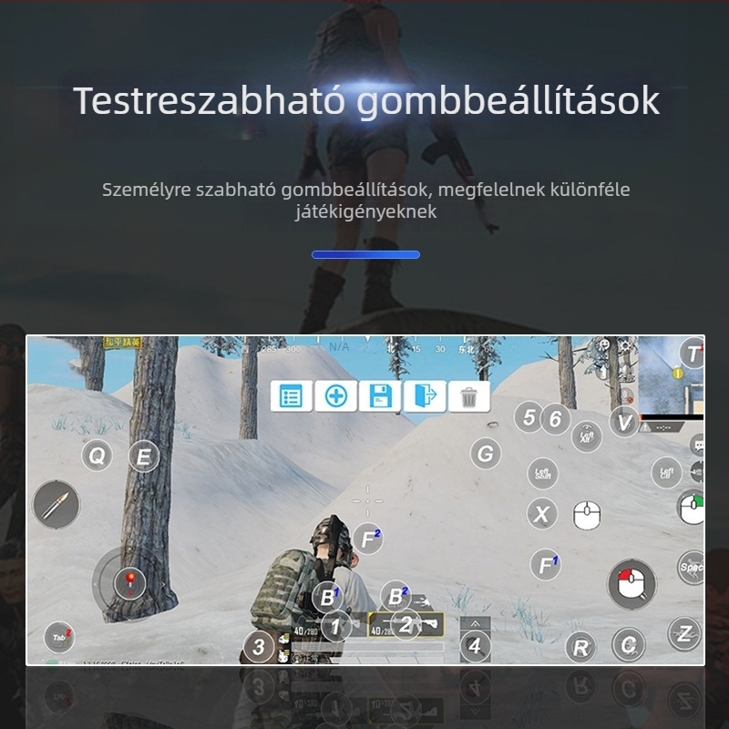 S9 vezeték nélküli játékkontroller mobil eszközökhöz — iOS/Android kompatibil, ABS ház, rezgés nélkül, USB interfész