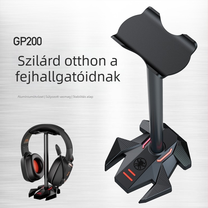 Pu Ji GP200 fejhallgató-tartó – alumíniumötvözetből, leválasztható, ideális fejhallgató kiállítására és akasztására