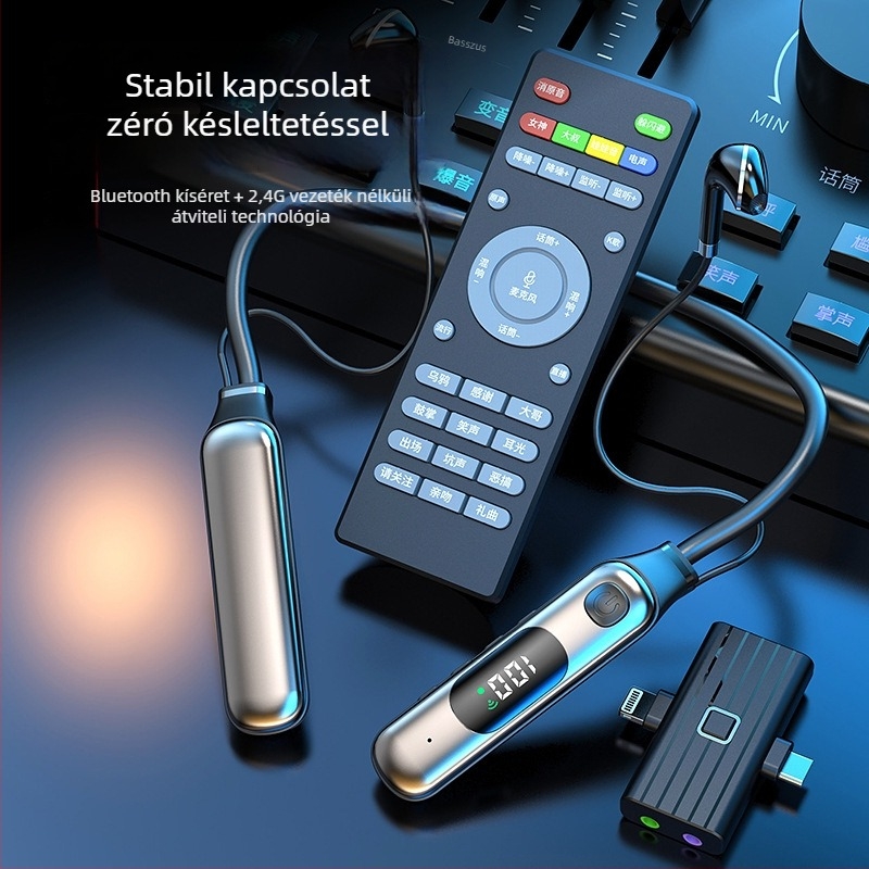 Beépített hangkártyás élő közvetítéshez szánt headset, vezeték nélküli Bluetooth, modell 600K, élő adásokhoz, kész magánmárkázáshoz