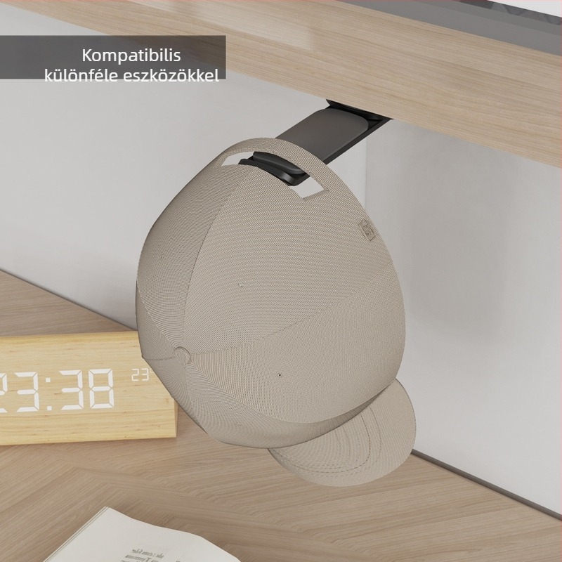 Asztali fejhallgató-tartó 360-degree forgóval, kábelrögzítő, ötvözetből, univerzális stílus