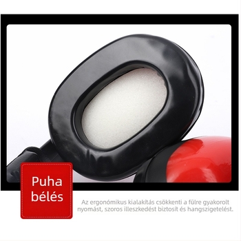 Fejre húzható zajszigetelő fülvédő, ABS+PVC kivitel, szivacsos bélés