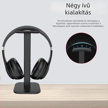 Asztali Bluetooth fejhallgató tartó, Z-13 modell – alumínium‑ötvözet + szilikon, alkalmas asztali használatra, leválasztható tároló, 1 év garancia