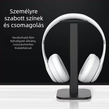 Asztali Bluetooth fejhallgató tartó, Z-13 modell – alumínium‑ötvözet + szilikon, alkalmas asztali használatra, leválasztható tároló, 1 év garancia
