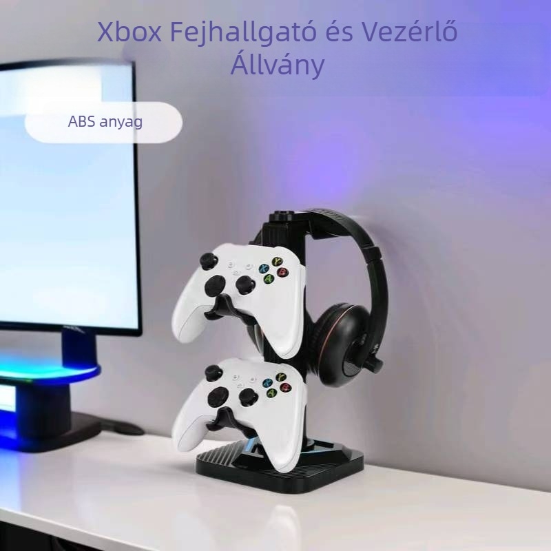 Genetic Xbox Series X kontroller fejhallgató tároló állvány RGB-vel, USB-C, ABS anyag