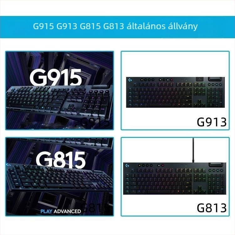 Asztali billentyűzet-tartó — szilikon csúszásmentes, kompatibilis a Logitech G913-sel; tömeg: 0,5 kg; anyag: szilikon