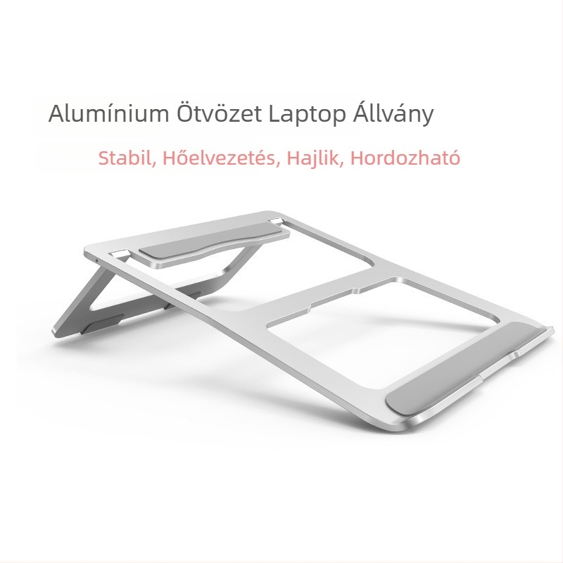 Dönthető laptop-tartó alumínium-ötvözetből, összecsukható, univerzális kompatibilitás