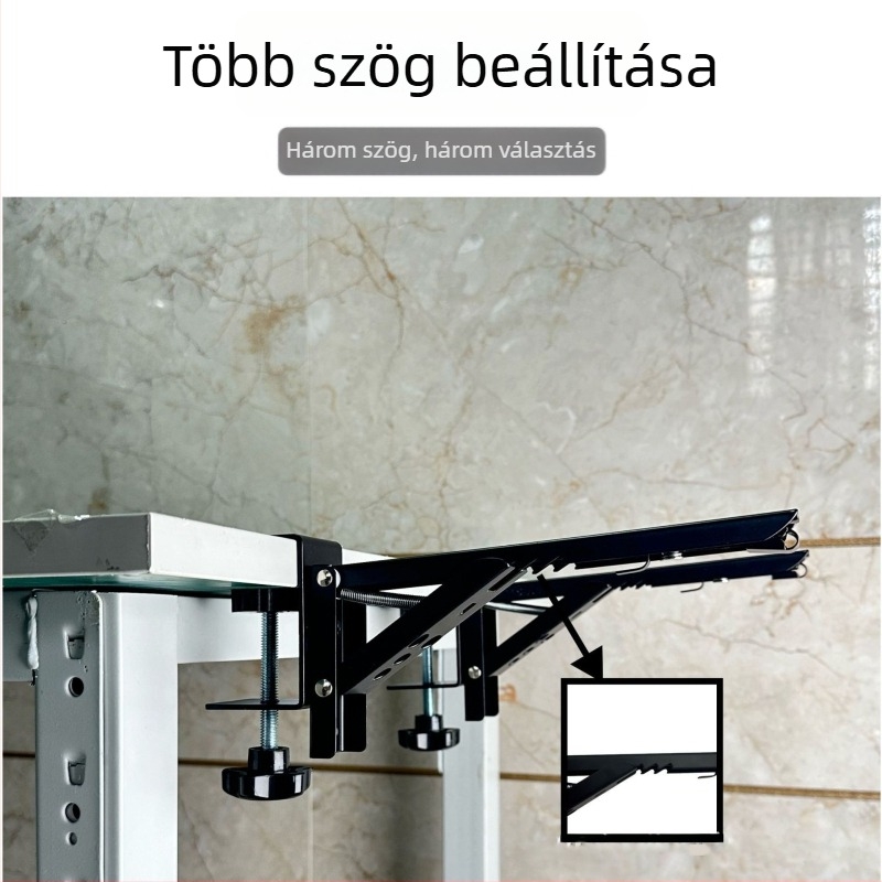 F-típusú billentyűzet-tartó fúrás nélküli szerelés, állítható hajtogatható asztali kiterjesztés és tároló polc