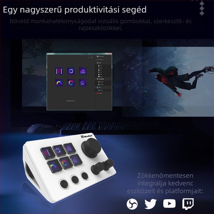 Miaolianbao HSV293N3 vizuális billentyűzet forgó gombos vezérléssel és LCD kijelzővel, programozható