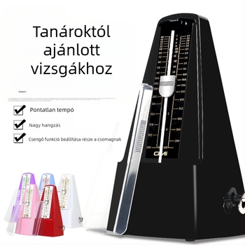 Metronom hangszerhez; Qmi mechanikus metronom modell; test magas minőségű műgyantából; dobozos csomagolás.