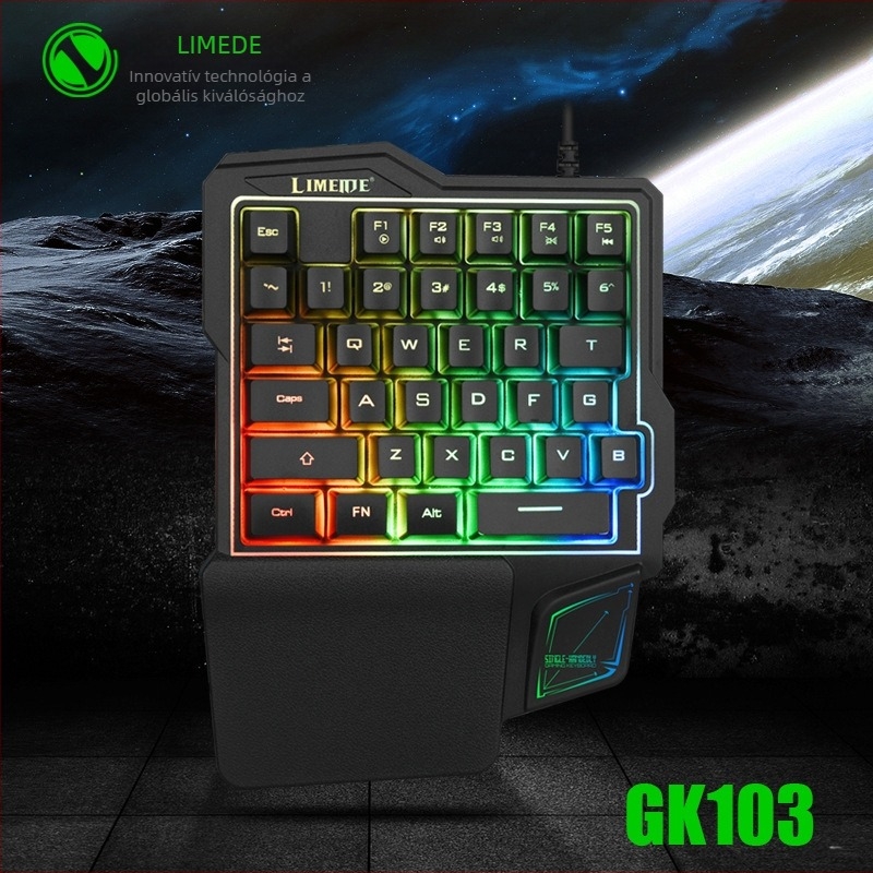 LIMEIDE GK103 egykezes billentyűzet mechanikus érzet, vezetékes kapcsolódás, testreszabható