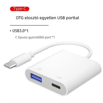 2 az 1-ben Lightning OTG töltőadapter USB-meghajtóval és billentyűzettel Apple készülékekhez