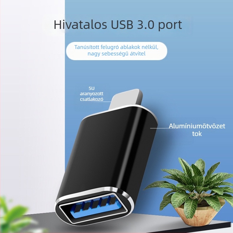 Apple OTG USB adapter iPhone 7 és újabb modellekhez, USB perifériák támogatása