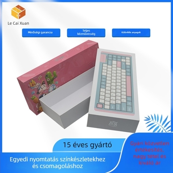 Mechanikus billentyűzetekhez csomagoló doboz készlet, papírkarton, offset nyomtatás, modell 010, teherbírás 500 g, testreszabás elérhető