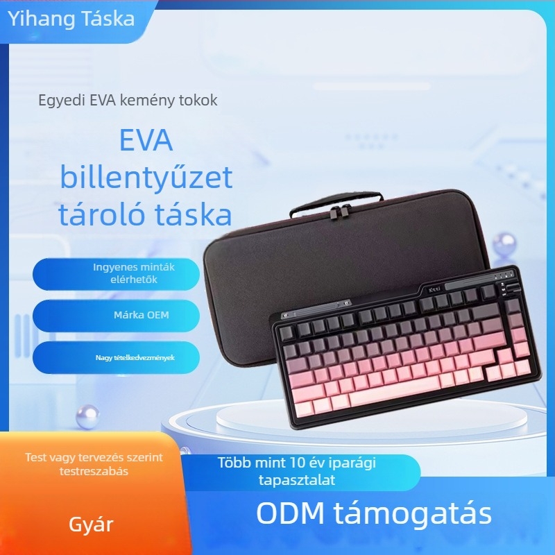 Univerzális kemény tok mechanikus billentyűzethez, utazáshoz, modell 638, anyag: kompozit, gyártás: varrás + forróprés, teherbírás 40