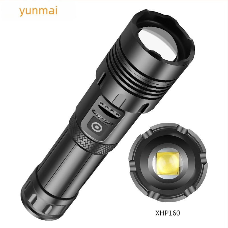 LED zseblámpa XHP70 és COB LED-del, zoom, 20W, 2500 mAh újratölthető akkumulátor