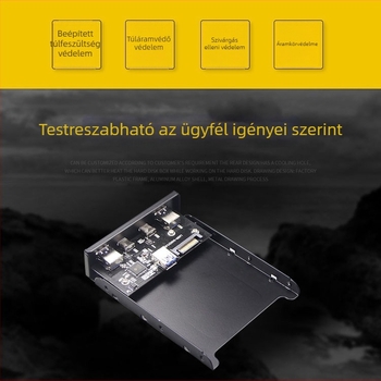 USB hub előlap panel: 19-pin/20-pin Type-C-hez + USB 3.0 adapterkártya bővítés, Skyworth 3510 chip, 5 Gbps, méretek 13.5×10×2.5 cm