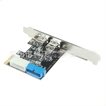 Kovo GNE244 USB 3.0 PCIe bővítő kártya elölről 20-pins USB fejléccel, VL805 vezérlő