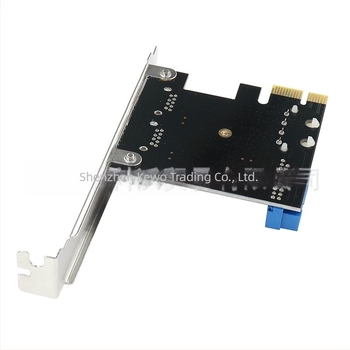 Kovo GNE244 USB 3.0 PCIe bővítő kártya elölről 20-pins USB fejléccel, VL805 vezérlő