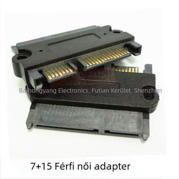 SATA 22P 7+15 férfi–nő adapter adatokhoz és áramellátáshoz, rézmag, egyetlen csatlakozó