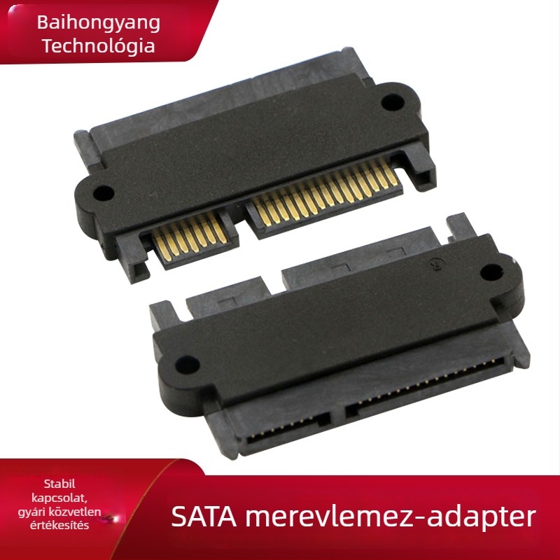 SATA 22P 7+15 férfi–nő adapter adatokhoz és áramellátáshoz, rézmag, egyetlen csatlakozó