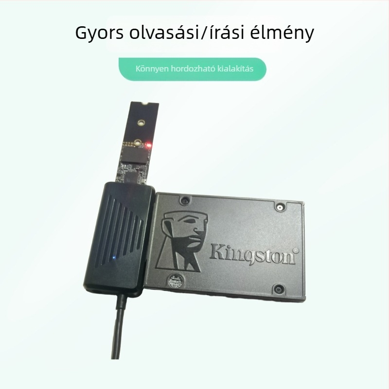 M.2 NGFF külső USB 3.0 adapterkártya JMS578 vezérlővel, 10Gbps átvitellel, rézkábellel
