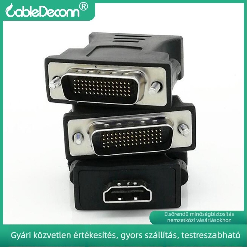 DMS59–t HDMI/DVI/VGA adapterkártya grafikus kártyához, modell E0505, HDMI interfész, rézmag, adatátviteli sebesség 1000 Mbps