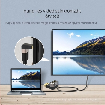 8K HDMI 90° adapter, férfi–női