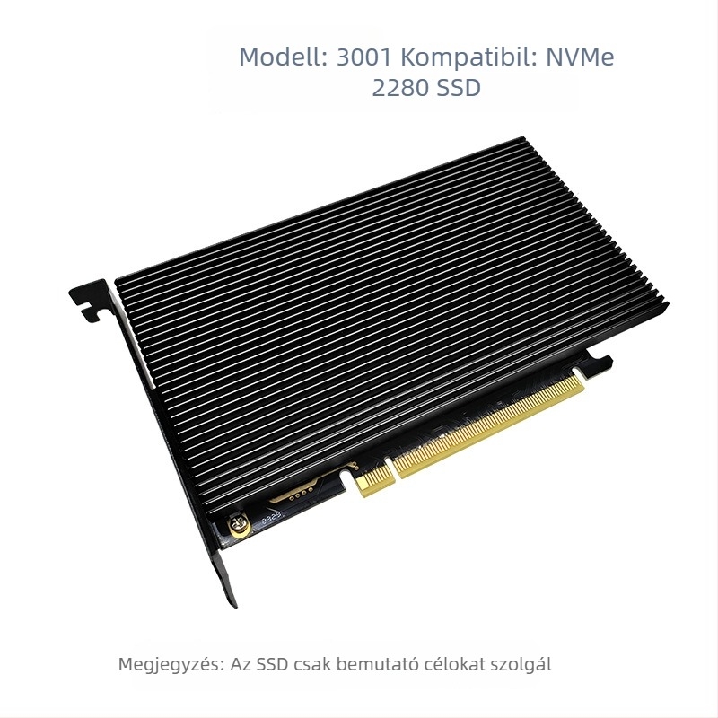 PCIe 4.0 x16-es bővítő kártya 4 NVMe SSD-hez, M.2 2280, akár 7000 MB/s