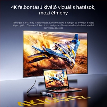 USB-C–ről HDMI‑re dokkoló állomás 4K60Hz támogatással, rézmaggal, akár 5 porttal