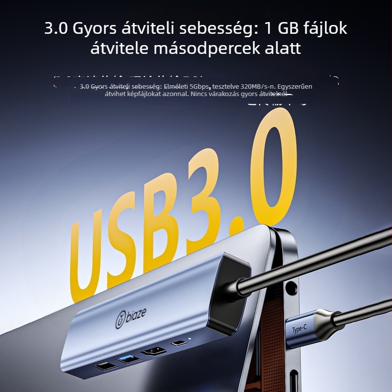 USB-C–ről HDMI‑re dokkoló állomás 4K60Hz támogatással, rézmaggal, akár 5 porttal