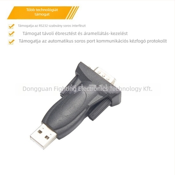 USB-RS232 adapter DB9 férfi csatlakozóval, FT232RL chip, USB interfész