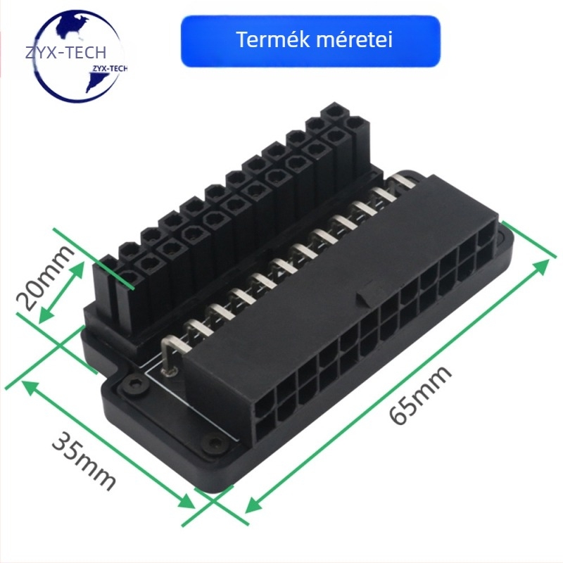 ATX 24‑pin adapterkártya burkolattal – rézmag, OEM elérhető