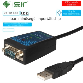 USB-RS232 soros adapterkábel, DB9 csatlakozó, FTDI chip, IO-USB2310-01 modell, POS terminálokhoz, munkaidő-nyilvántartó terminálokhoz és nyomtatókhoz