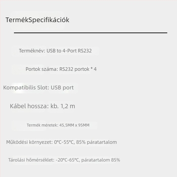 USB-RS232 4-portos soros adapter kábel, USB 2.0, rézmag