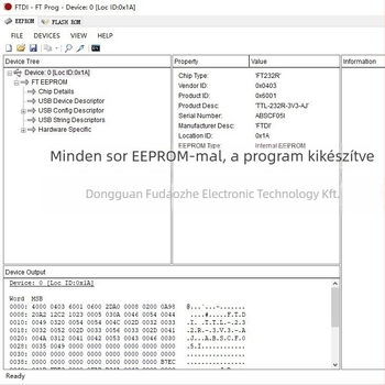 TTL-232R-3V3-AJ USB–to–UART adapter FT232RQ chippel, 3.3V TTL, USB 2.0, 3 Mbps baud, 1,8 m rézmagos kábel