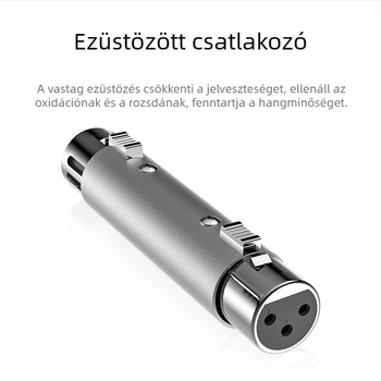 XLR női-női mikrofon adapter, 3-pontos XLR, EMK KN F/F, Huizhou eredet, típus adapter, 2024-es megjelenés