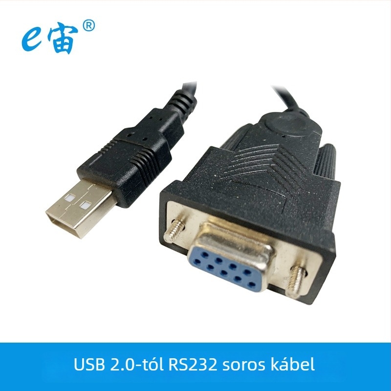 USB 2.0-os RS232 adapterkábel, DB9 csatlakozó, 1,5 m hosszú, EZ0517, E zeus