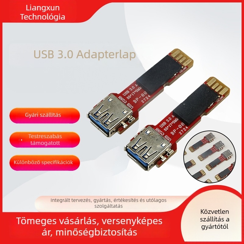 USB 3.0 adapterlap alaplap teszteléséhez – USB 3.0 interfész, 55 mm hosszú, rézmag, egyfejű csatlakozó