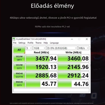M.2 NVMe PCIe 3.0 x4 adapterkártya, M-Key, PCIe tápegység, 6 Gbps