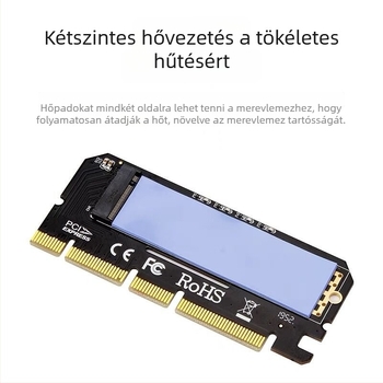 M.2 NVMe PCIe 3.0 x4 adapterkártya, M-Key, PCIe tápegység, 6 Gbps