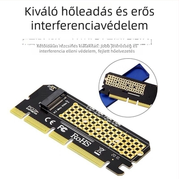 M.2 NVMe PCIe 3.0 x4 adapterkártya, M-Key, PCIe tápegység, 6 Gbps